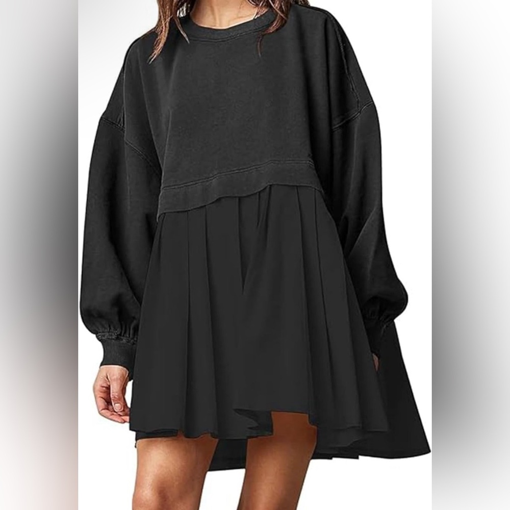 Ugerlov Sweatshirt Top Pleated Skirt Dress No Cost Humans Vibe Heart Detail Back